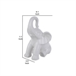 Benjara Ceramic Baby Elephant Figurine with Raised Trunk- White
