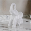 Benjara Ceramic Baby Elephant Figurine with Raised Trunk- White