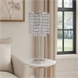 Benjara Chandelier Crystal Accented Table Lamp with Tubular Frame-Chrome & Clear