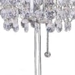 Benjara Chandelier Crystal Accented Table Lamp with Tubular Frame-Chrome & Clear