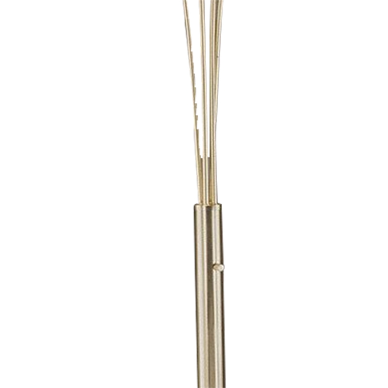 Benjara Metal Arc Floor Lamp with 4 Hanging Crystal Lights- Black and Gold