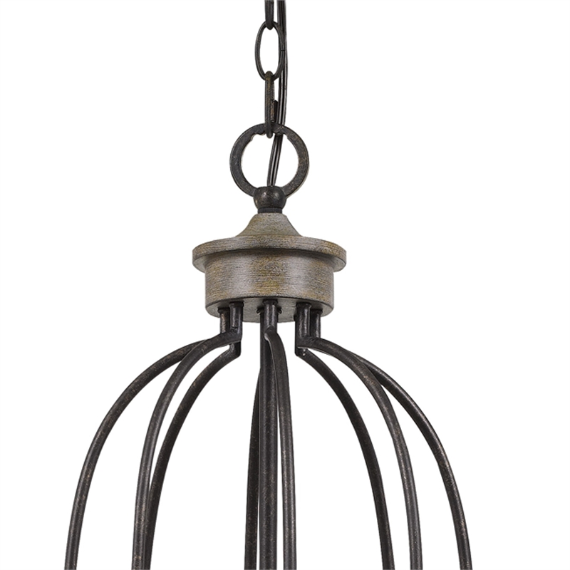 Benjara 60 X 8 Watt Metal Chandelier with Tubular Frame- Textured Bronze