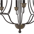 Benjara 60 X 8 Watt Metal Chandelier with Tubular Frame- Textured Bronze