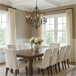Benjara 60 X 8 Watt Metal Chandelier with Tubular Frame- Textured Bronze
