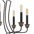 Benjara 60 X 8 Watt Metal Chandelier with Tubular Frame- Textured Bronze