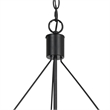 Benjara 4 Bulb Round Metal Body Chandelier with Hanging Crystal Accents- Black