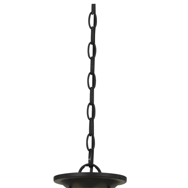 Benjara 60 X 3 Watt Metal Frame Pendant with Hardwired Switch- Textured Gray