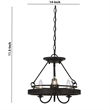 Benjara 60 X 3 Watt Metal Frame Pendant with Hardwired Switch- Textured Gray