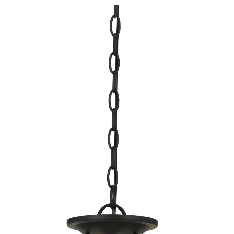 Benjara 60 X 3 Watt Metal Frame Pendant with Hardwired Switch- Textured Gray