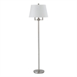 Benjara Metal Floor Lamp with Tapered Drum Shade and Stalk Support- Silver