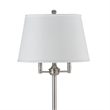 Benjara Metal Floor Lamp with Tapered Drum Shade and Stalk Support- Silver
