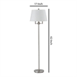 Benjara Metal Floor Lamp with Tapered Drum Shade and Stalk Support- Silver