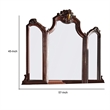 Benjara Wooden Frame Mirror with Arched Design and Carved Details- Brown