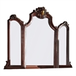 Benjara Wooden Frame Mirror with Arched Design and Carved Details- Brown