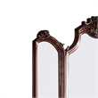 Benjara Wooden Frame Mirror with Arched Design and Carved Details- Brown