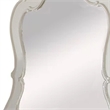 Benjara Wooden Frame Mirror with Scalloped Trim Crown Top- White