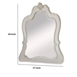 Benjara Wooden Frame Mirror with Scalloped Trim Crown Top- White
