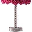 Benjara Bloom Roses Drum Shade Table Lamp with Twisted Acrylic Base- Red