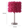 Benjara Bloom Roses Drum Shade Table Lamp with Twisted Acrylic Base- Red