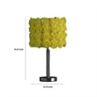 Benjara Bloom Roses Drum Shade Table Lamp with Twisted Acrylic Base- Yellow