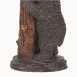 Benjara 150 Watt Resin Bear Body Table Lamp with Twig Shade- Gray and Brown