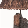Benjara 150 Watt Resin Bear Body Table Lamp with Twig Shade- Gray and Brown