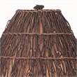 Benjara 150 Watt Resin Bear Body Table Lamp with Twig Shade- Gray and Brown