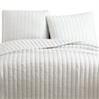 Benjara 3 Piece Crinkles King Size Coverlet Set with Vertical Stitching- White
