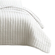 Benjara 3 Piece Crinkles King Size Coverlet Set with Vertical Stitching- White