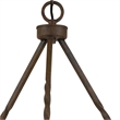 Benjara 6 Bulb Metal Frame Chandelier with Resin Antler -Dark Bronze & Gold