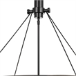Benjara 9 Bulb Round Wooden Frame Chandelier with Geometric Cut Out Design-Brown