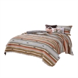 Benjara Reversible 2 Piece Twin Size Quilt Set with Stripes Pattern- Multicolor