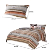 Benjara Reversible 2 Piece Twin Size Quilt Set with Stripes Pattern- Multicolor