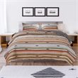 Benjara Reversible 2 Piece Twin Size Quilt Set with Stripes Pattern- Multicolor