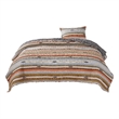 Benjara Reversible 2 Piece Twin Size Quilt Set with Stripes Pattern- Multicolor
