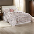 Benjara 5 Piece Queen Size Quilt Set- Multicolor Striped Patch Detailing