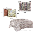 Benjara Five PC King Size Cotton Quilt Set with Sewn Floral Ruffles-Multicolor