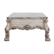 Benjara 2 Drawers Wooden Coffee Table with Oversized Claw Legs- Antique Silver