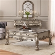 Benjara 2 Drawers Wooden Coffee Table with Oversized Claw Legs- Antique Silver