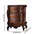 Benjara 5 Drawer Wooden Chest with Oversized Scroll Legs- Cherry Brown