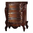 Benjara 5 Drawer Wooden Chest with Oversized Scroll Legs- Cherry Brown