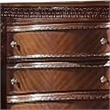 Benjara 5 Drawer Wooden Chest with Oversized Scroll Legs- Cherry Brown
