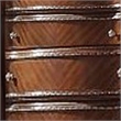 Benjara 5 Drawer Wooden Chest with Oversized Scroll Legs- Cherry Brown
