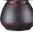 Benjara Pot Bellied Metal Body Table Lamp with Conical Mica Shade- Bronze