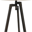 Benjara Metal Tripod Base Table Lamp with Fabric Drum Shade- Bronze and Beige