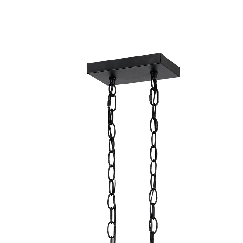 Benjara 60 X 4 Watt Wood and Metal Chandelier with 6 Foot Chain- Brown and Black