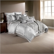 Benjara 12 Piece King Comforter Set with Medallion Print- Platinum Gray