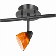 Benjara 5 Light 120V Metal Track Light Fixture with Glass Shade- Black & Orange