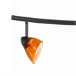 Benjara 5 Light 120V Metal Track Light Fixture with Glass Shade- Black & Orange