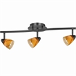 Benjara 5 Light Glass Shade 120V Metal Track Light Fixture- Black and Yellow